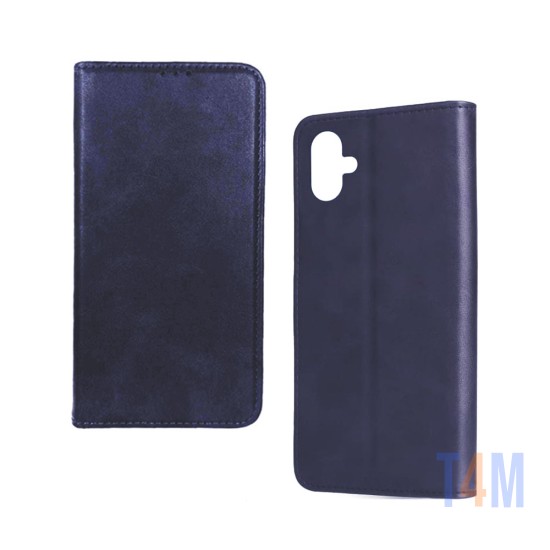 Funda Abatible de Cuero con Bolsillo Interno para Samsung Galaxy A04e Azul